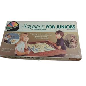 Scrabble for Juniors Crossword Board Game Selchow & Righter Edition 5 Vintage
